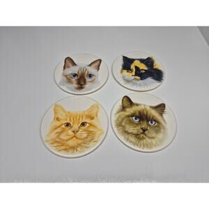 Hyalyn USA Himalayan Cat Trivet Wall Decor Ceramic 6" L x 6" W Lot Of 4